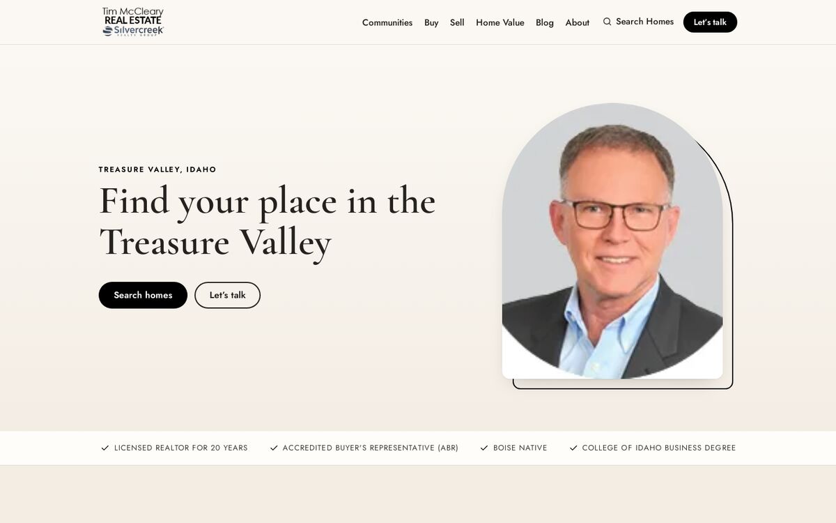 Tim McCleary Real Estate website